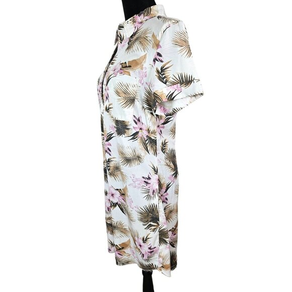 Kut From The Kloth Tropical Print Button-Front Shirt Dress Lightweight Sz Small - Picture 14 of 15